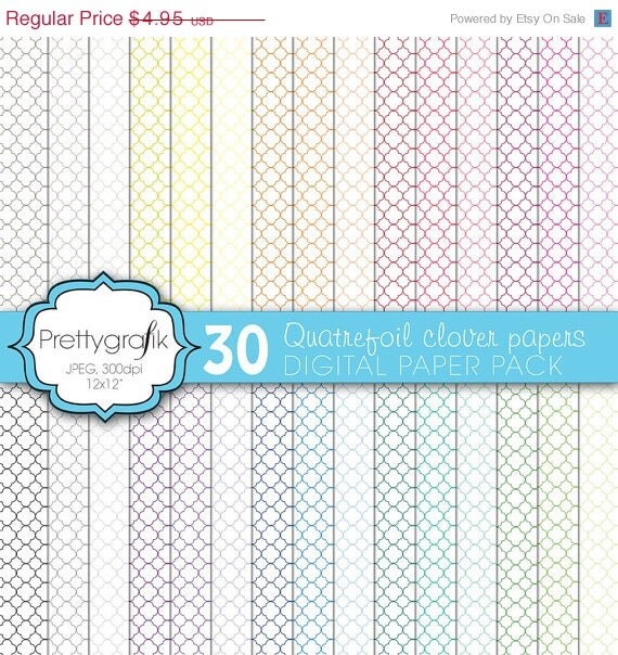 60% OFF SALE Quatrefoil clover digital paper, commercial use, scrapbook papers, background - PS570 Il_570xn