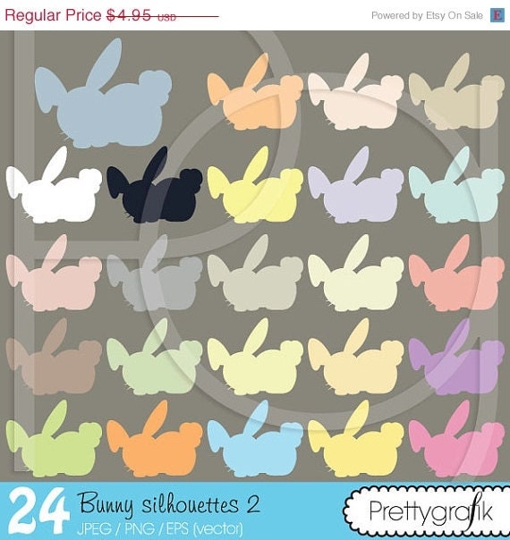 80% OFF SALE bunny rabbit clipart commercial use, vector graphics, digital clip art, digital images - CL509 Il_570xn