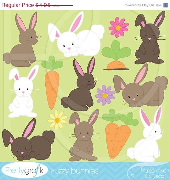 80% OFF SALE bunny clipart commercial use, vector graphics, digital clip art, digital images - CL507 Il_570xn