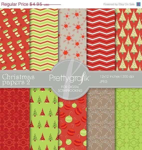 80% OFF SALE Christmas digital paper, commercial use, scrapbook papers, background - PS561 Il_570xn