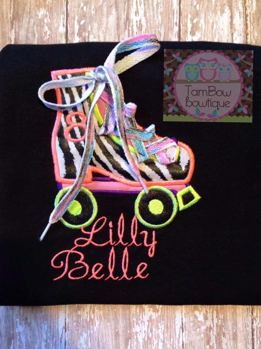 Roller Skate glow in the dark personalzed by TamBowsbowtique