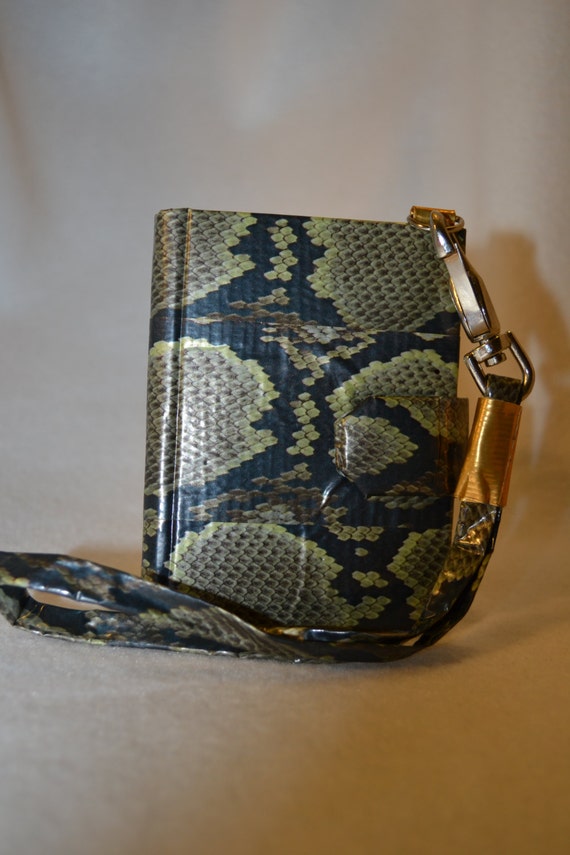 Duct Tape Wristlet in Snake Skin With Gold by StickyFingazWallets