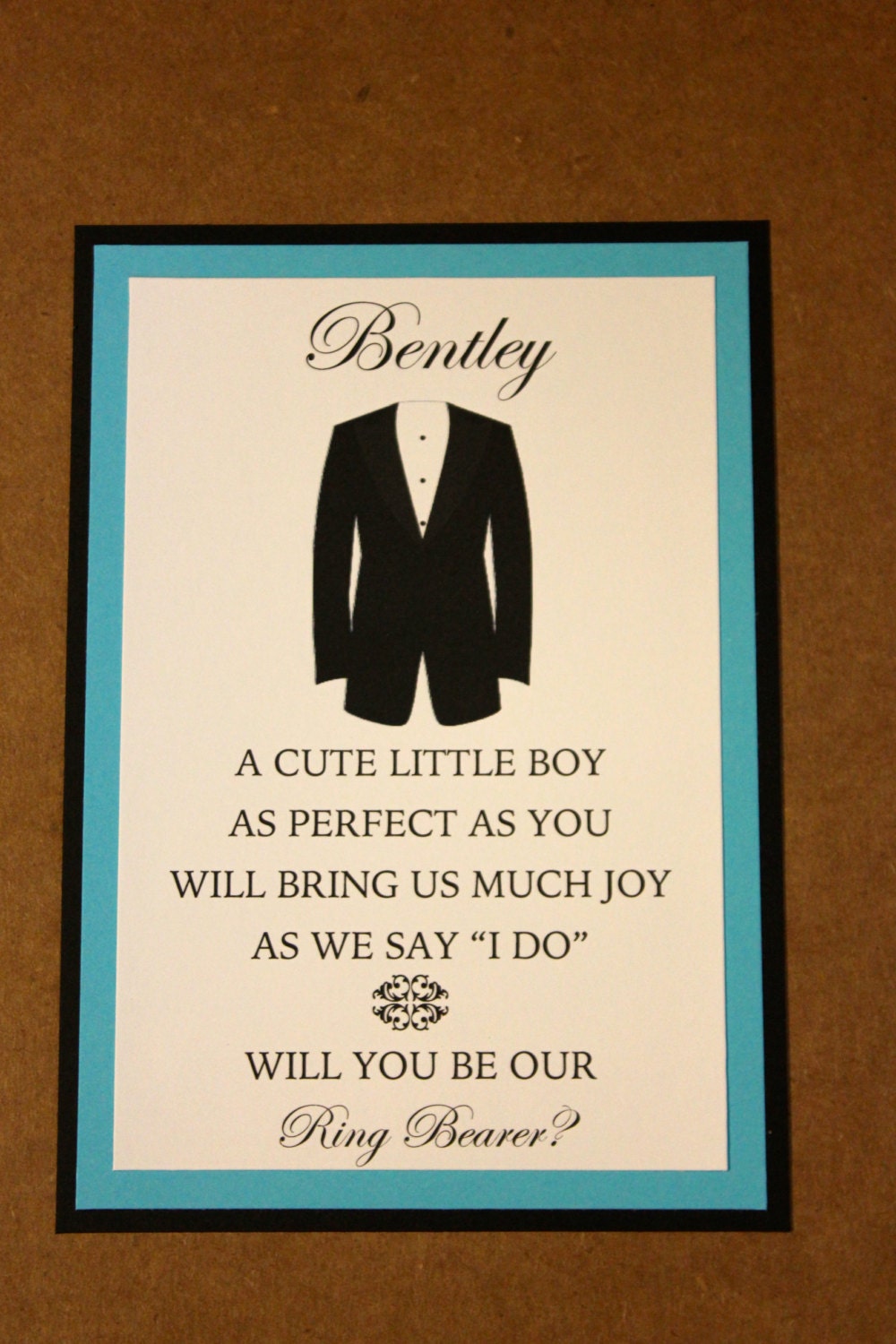 Will You Be Our Ring Bearer Card with Envelope Personalized