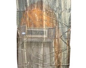 Vintage Organza Silver Drape Lace Work Sari Curtain Panel