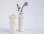 2 small romantic porcelain vases