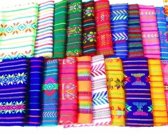 Aztec fabric, Mexican Fabric Bundle, Mexican fabric by the yard,colorful tribal fabric by the yard. latin american, houseware, embroidered