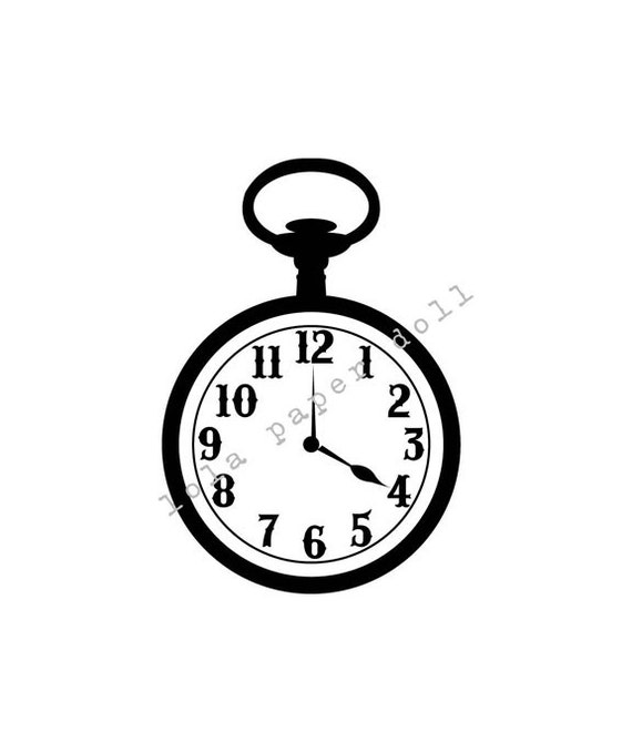 Alice in Wonderland Printable Pocket Watch Wall Decor printed