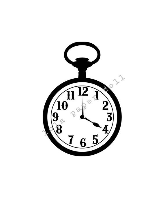 Alice in Wonderland Printable Pocket Watch Wall Decor printed