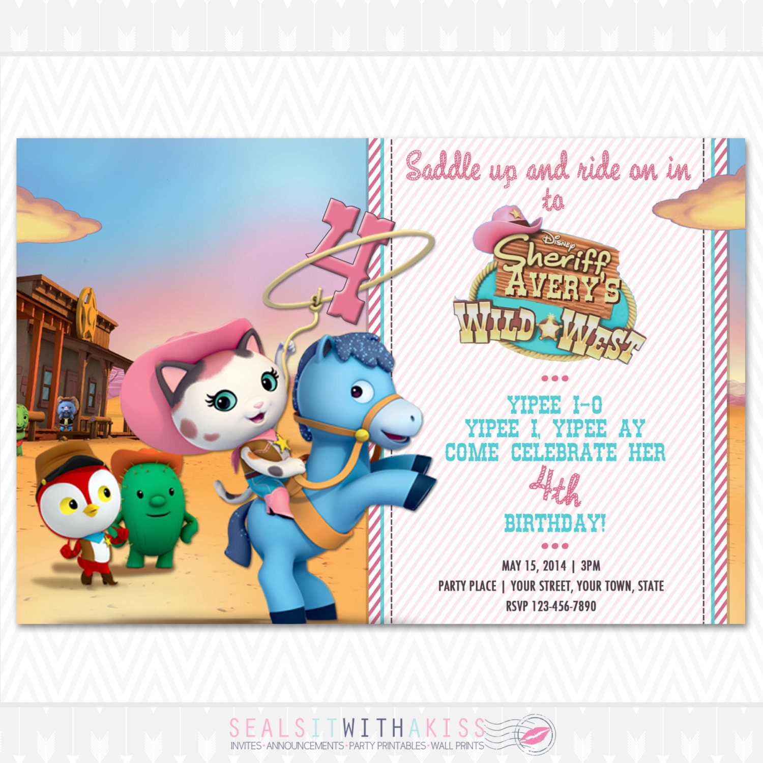 Sheriff Callie's Wild West Birthday Invitation by SealsItWithAKiss