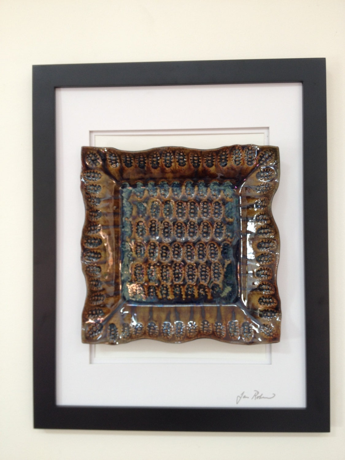 Framed 3D modern pottery wall art
