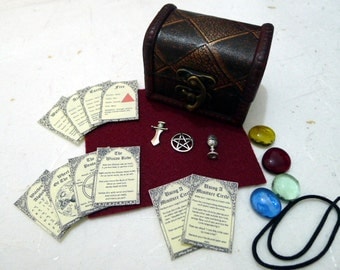 MINIATURE ALTAR KIT - pocket travel set wicca wiccan pagan athame chalice spell