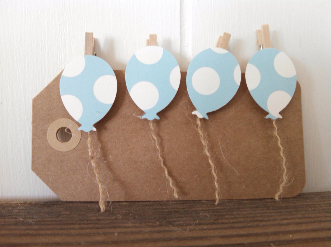 Mini Balloon Clothes Pins in Blue 12 Birthday Party by SweetThymes