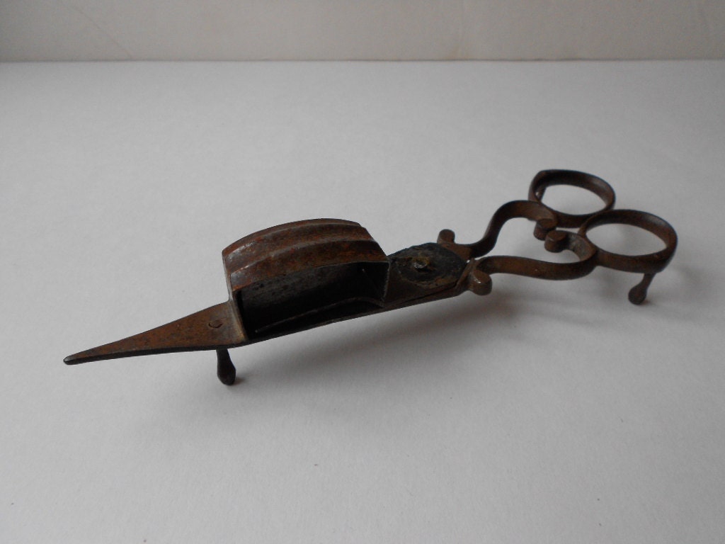 Antique Victorian Candle Wick Trimmer Snuffer Scissors