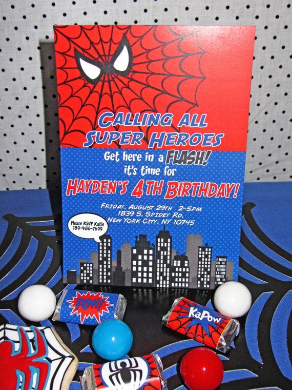 Spiderman Printable Birthday INVITATION DIY birthday party