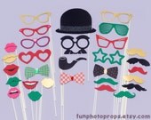 30 PhotoBooth Props - Photo Booth Prop Set - Christmas, Wedding Photo Booth, Props on a Stick Il_170x135