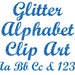 Blue Glitter Alphabet Clip Art Digital Glitter Letters