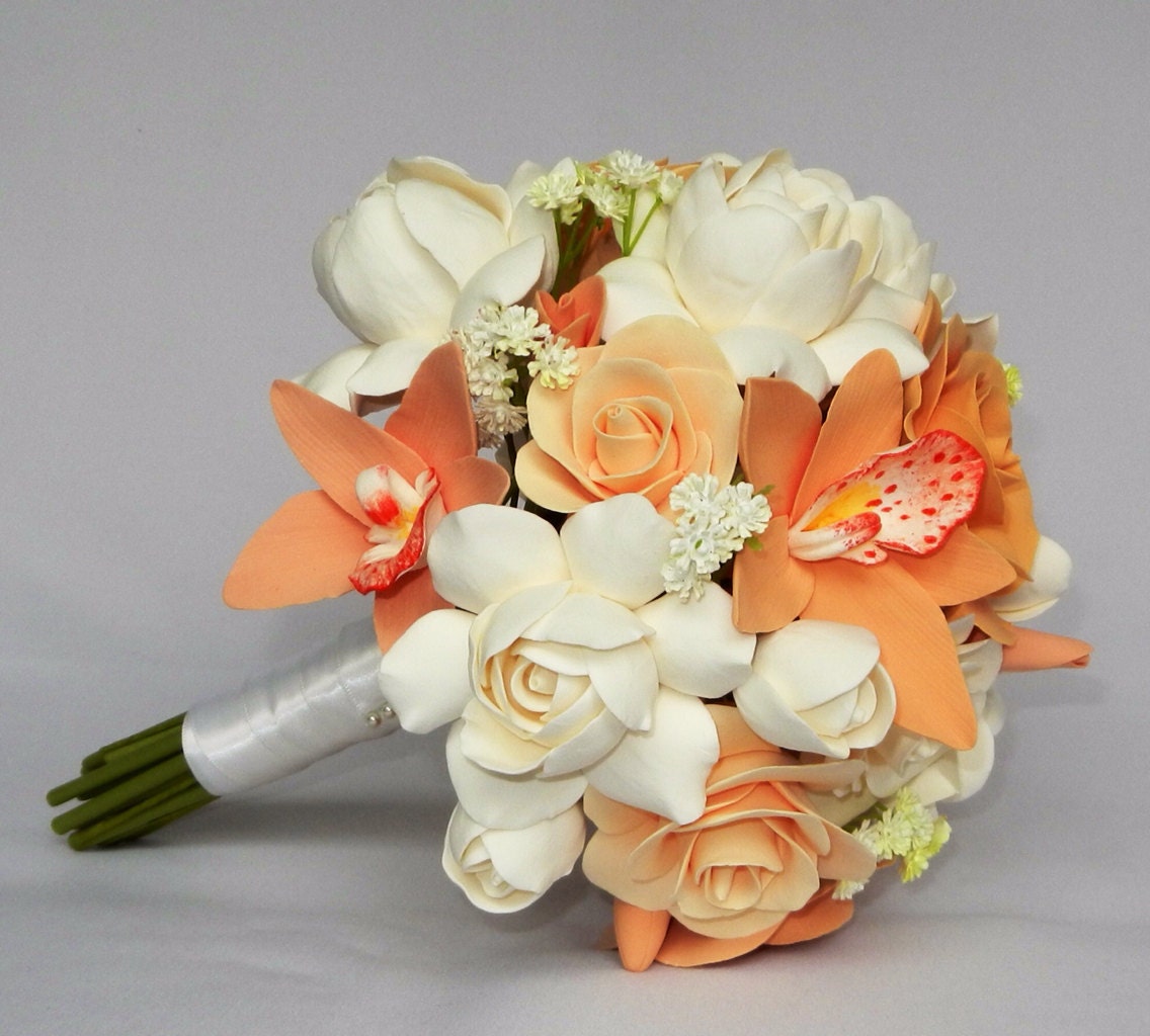 Clay flower wedding bouquet/flower girl bouquet by MadeOfClayUSA