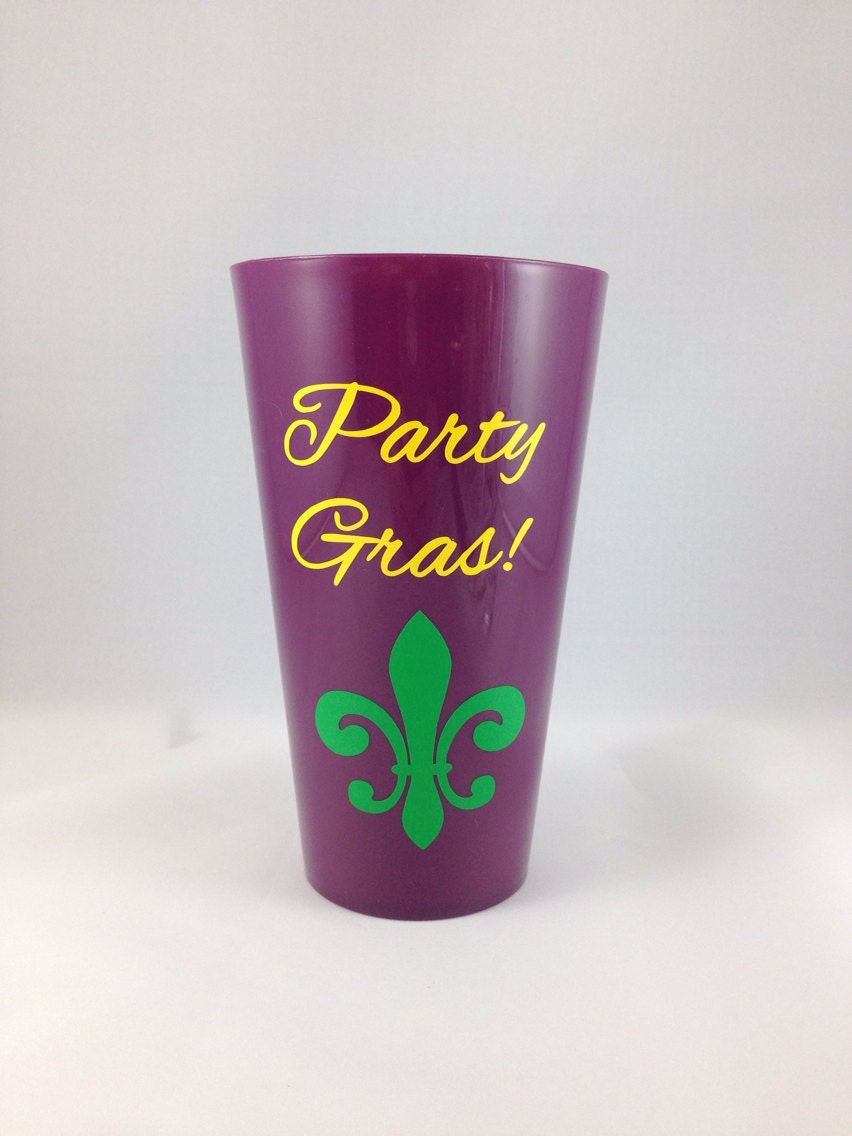 Mardi Gras Party Gras custom plastic cup by BellaCuttery on Etsy