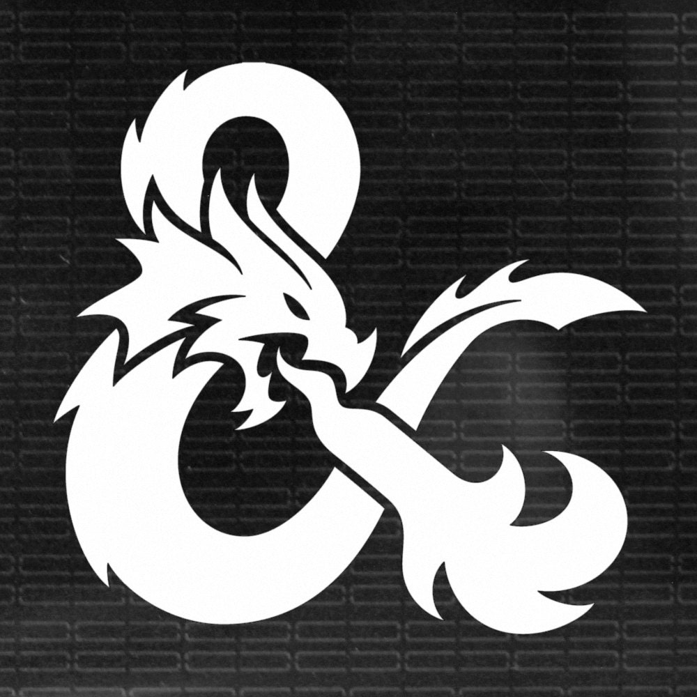 Dungeons and Dragons Ampersand 4x4 White Vinyl Decal by MAstore