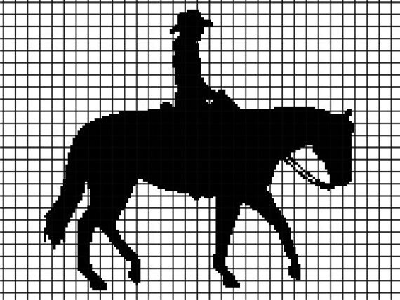 Items similar to Cowboy Riding Crochet Graphghan Pattern (Chart/Graph ...