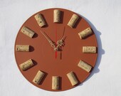 Wall clock Wine Oâ€™Clock, unique gift, wine lovers gift, modern wall clocks, unique wall clocks, cork wall clock, unusual wall clocks, decor