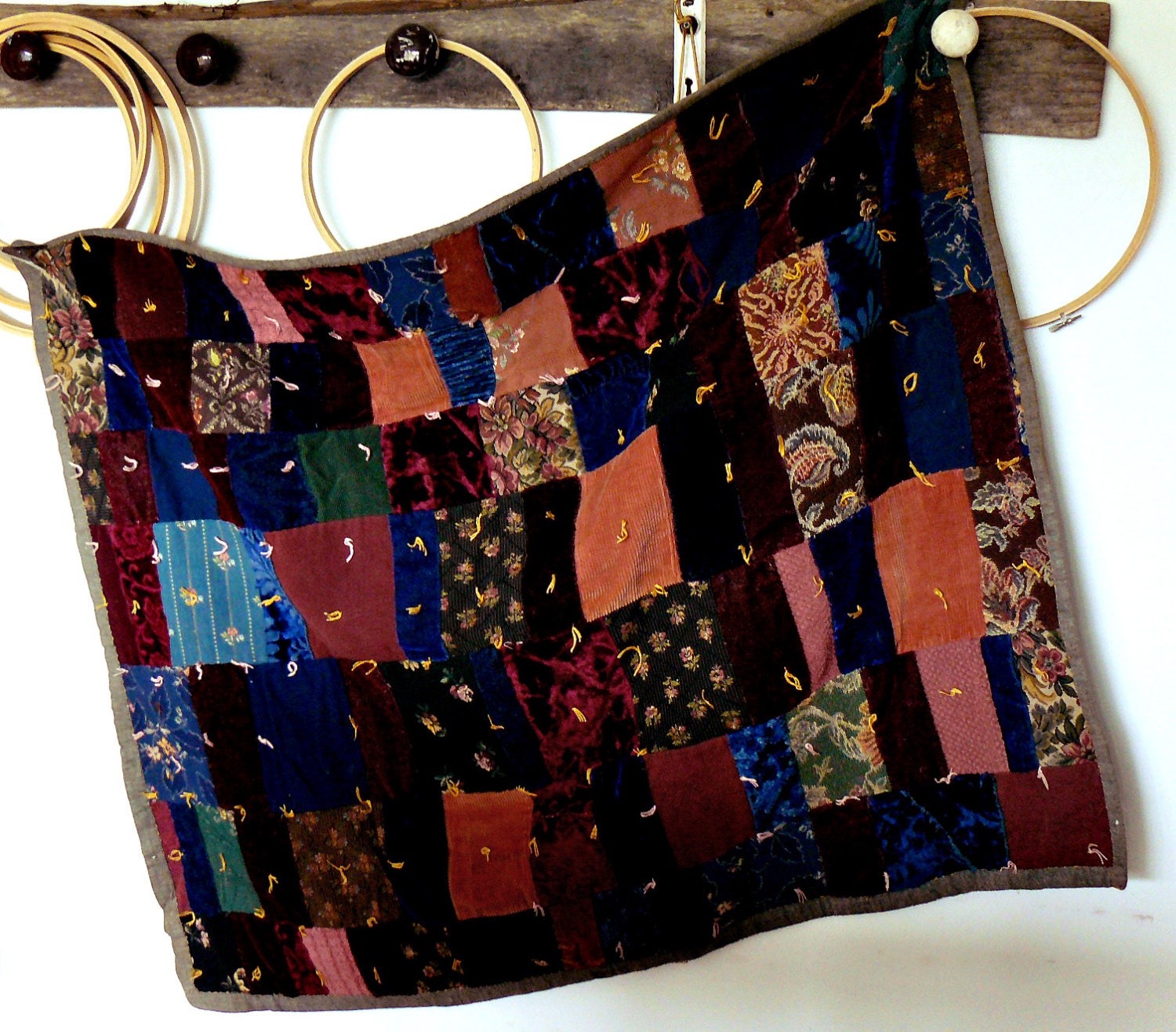 SALE Antique HandSewn Crazy Quilt