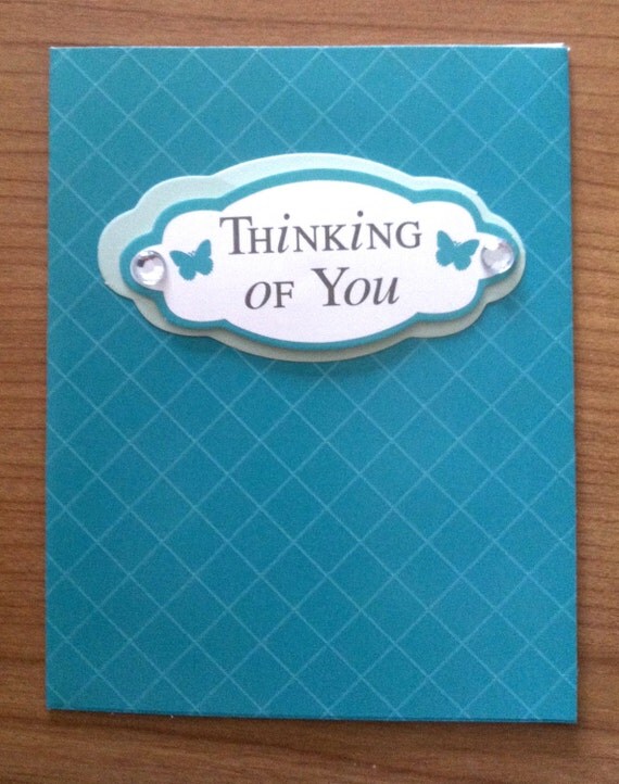 Items similar to Handmade Thinking of You Note Card on Etsy