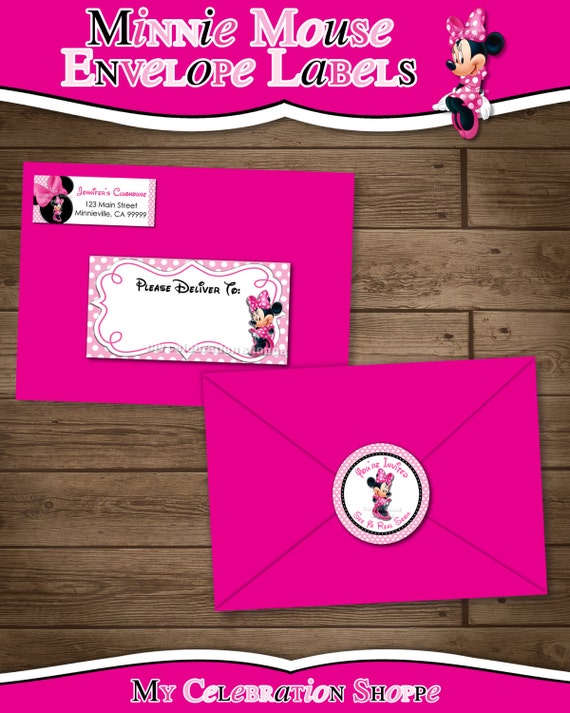 Items Similar To Minnie Mouse Address Labels And Envelope Seal Pink items-similar-to-minnie-mouse-address-labels-and-envelope-seal-pink