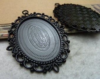 5PCS 30x40mm Oval Bezel Cup Cabochon Mountings Pendant Trays Jewelry Findings 5 Colors are Available AC7387
