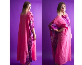 on sale ethnic kaftan tribal pink kimono dress 70 s on sale ethnic kaftan tribal pink kimono dress 70 s