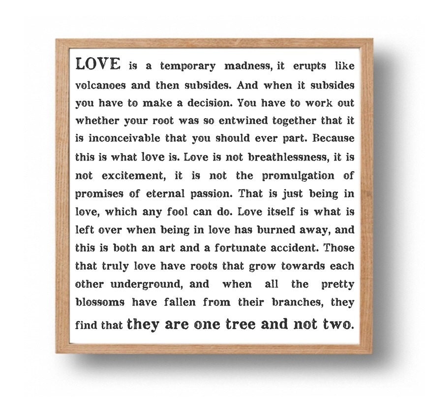 CAPTAIN CORELLI'S Mandolin Love Quote Print by SapphoandTheMoon