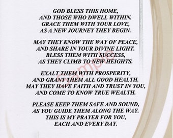 Four Stanza God Bless This Home Poem shown on