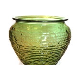 Vintage green crinkle glass jardiniere vase gifts for mom