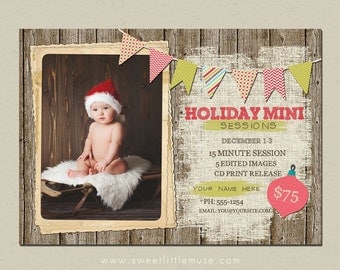 Holiday mini session template - christmas mini session template - photography marketing template