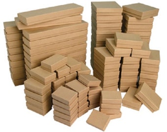 New Lot OF 20 kraft Cotton Filled Boxes Mixed Jewelry gift Boxes jewelry Gift BOX