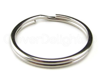 100 Pack - 1" Key Rings - 25mm Split Key Ring - Strong Key Chain Key Fob Ring - 1 Inch 25 mm - USA Seller