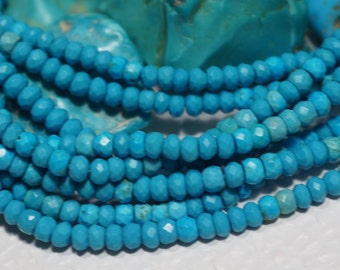 Sleeping Beauty Turquoise Faceted beads 4mm Faceted Round Beads Turquoise Faceted Beads