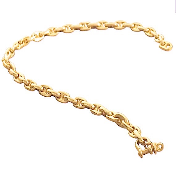 14k Gold Anchor Chain Bracelet Solid Gold by JewelryYourStyle