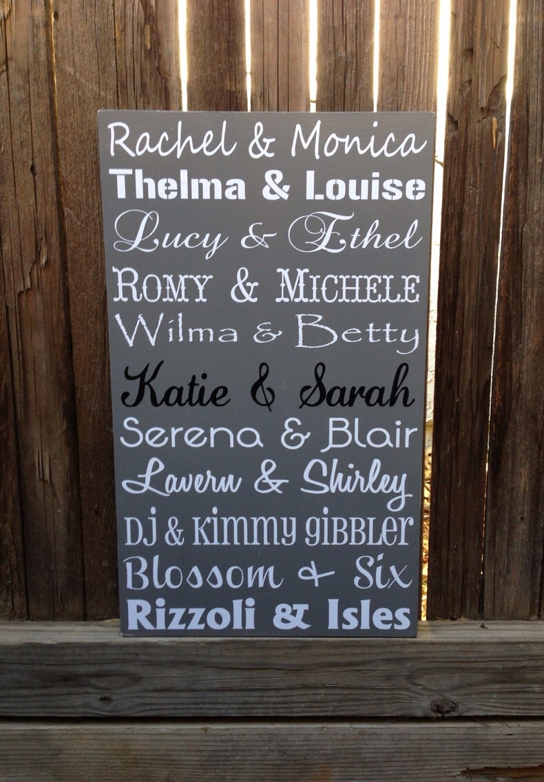 Famous Friends Best Friend Wood Sign Personalized Custom Wood