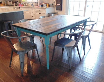 Reclaimed Wood Round Farmhouse Table by WonderlandWoodworks