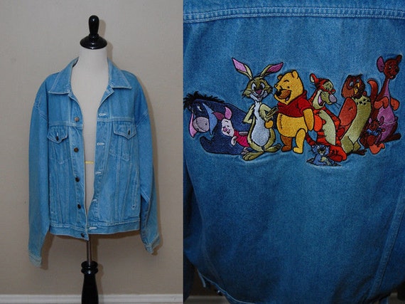 Winnie The Pooh Vintage Denim Jacket L Walt Disney