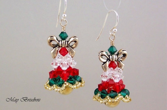 Beading Pattern JINGLE BELL EARRINGS by mindmyownbeadsness wire diagrams 