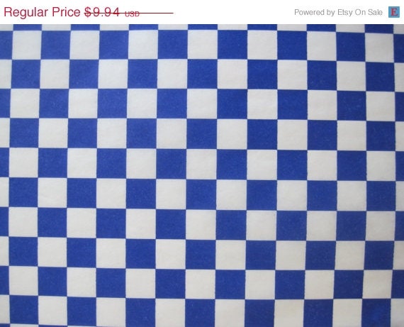 10% off - 100 Sheets of Blue and White Checkered Deli Wrap Wrapping Paper 12" x 12" Il_570xn