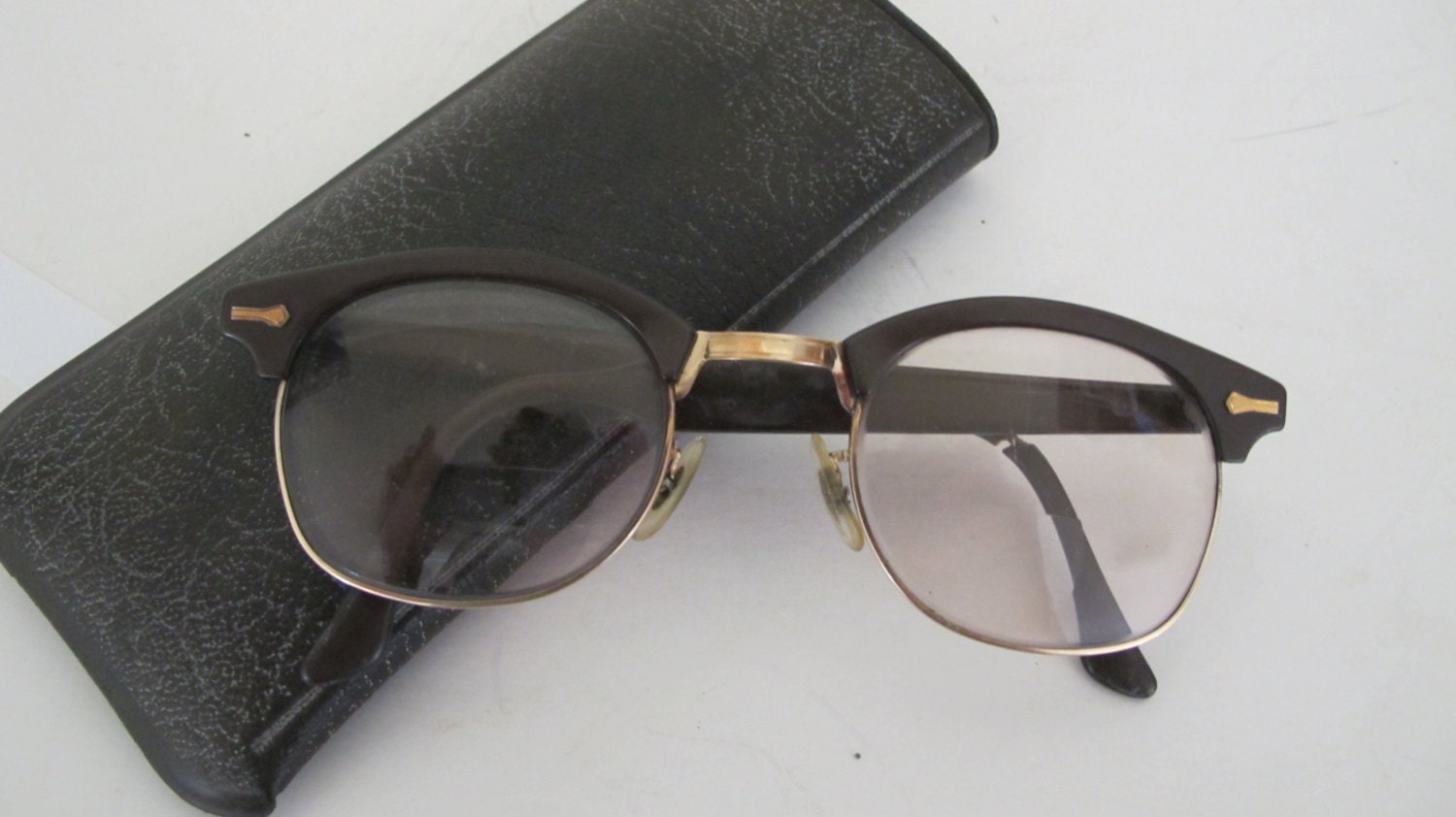 Horn Rim Nerd Eyeglasses Gold Fill 1950 Mad By Belindasstyleshop