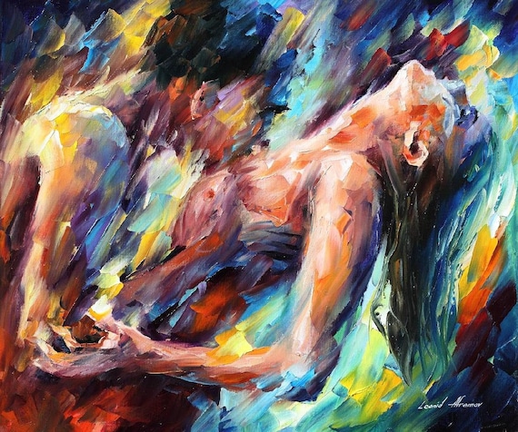 Passion — PALETTE KNIFE Figures Of Lovers Oil Painting On Canvas By Leonid Afremov 20"x24
