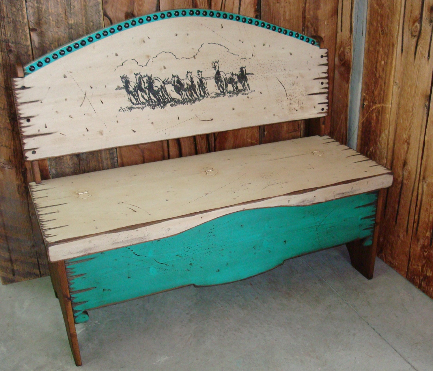 Trunk Bench Storage Bench Western Bench Solid Pine Wood