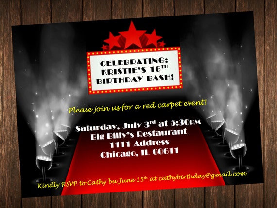 Printable Hollywood Invitations Templates 9