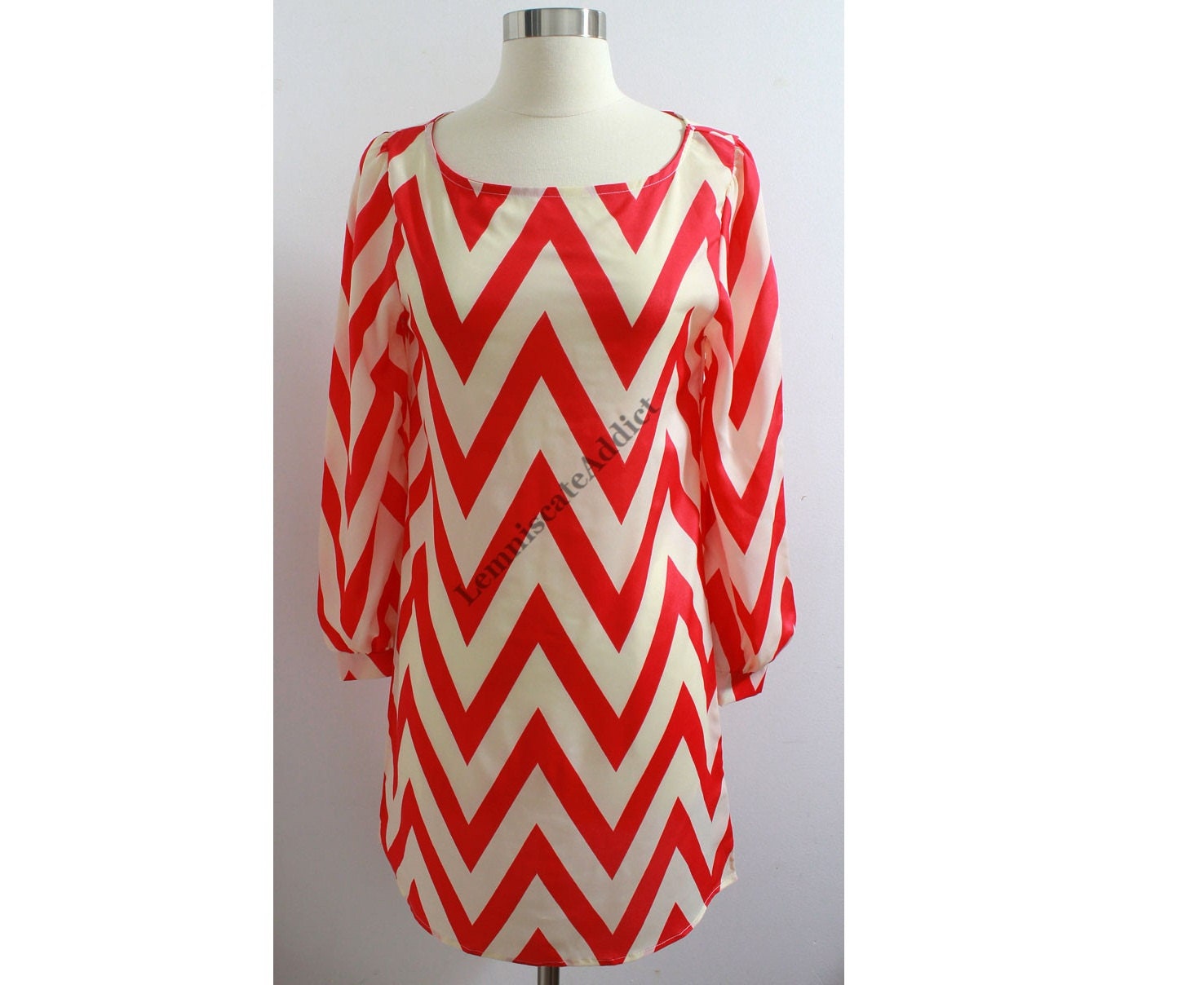Orange Chevron Dress Cute Zig Zag Pattern Dress Black Chevron
