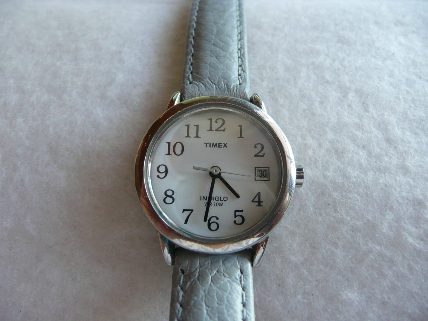 Vintage Timex Ladies Indiglo Silvertone Watch with Grey