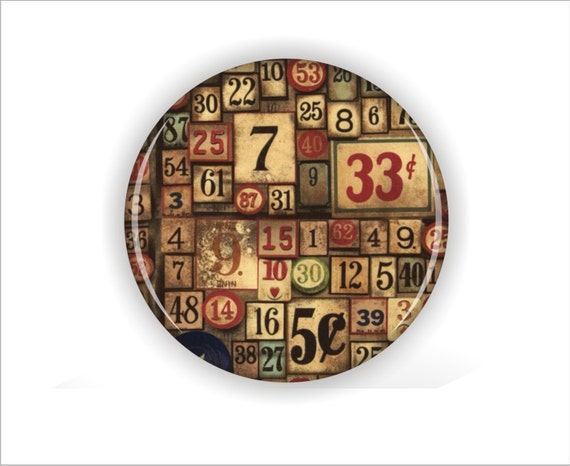 Vintage Numbers Coaster Set Old Fashioned by CassiesCoasterShop